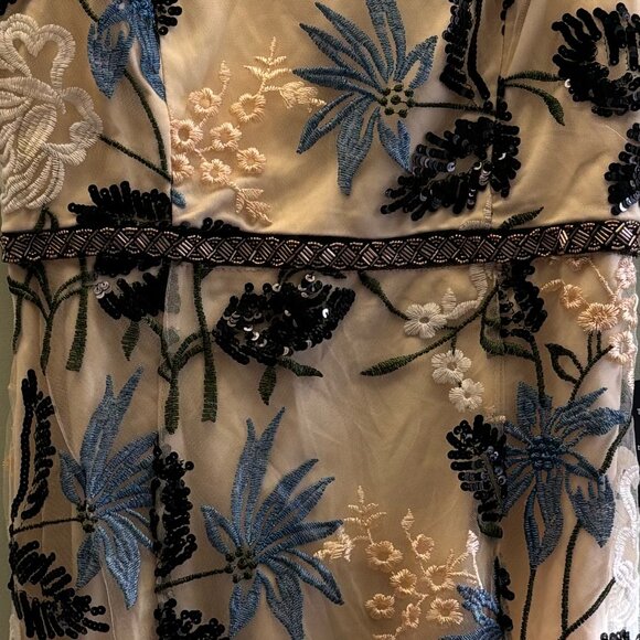 LULUS PINK BEADED FLORAL MIDI DRESS, NWT - Picture 4 of 4